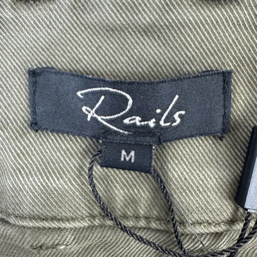 NWT Rails Olive Green Nola Military Utility Skirt Cotton Canvas Belt Size Medium - Picture 10 of 16